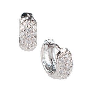 Kenneth Jay Lane Mini Hoop Hugger Earrings • Micro Pavé CZ • New